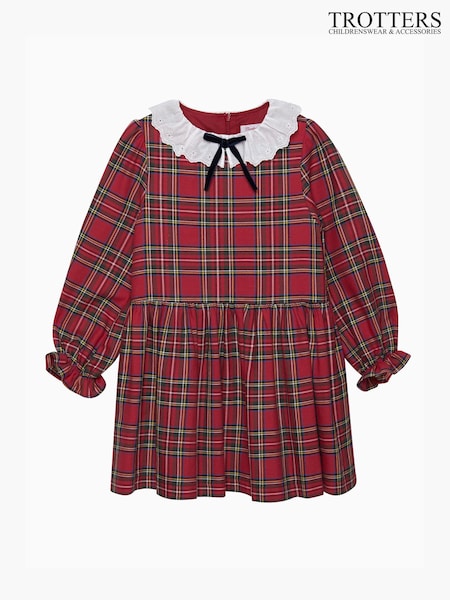 Trotters London Red Tabitha Willow Tartan Dress (E64154) | AED204 - AED221