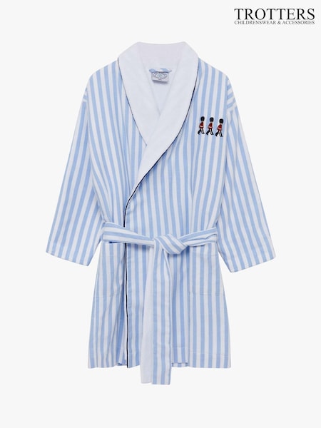 Trotters London Blue Stripe Felix 100% Cotton Bathrobe (E64186) | €108 - €119