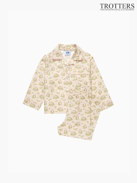 Trotters London Pink Beatrice Bunny 100% Cotton Pyjamas (E64196) | AED236 - AED252