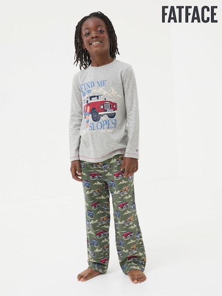 FatFace Khaki Green Vehicles Pyjama Set (E64216) | €23.50