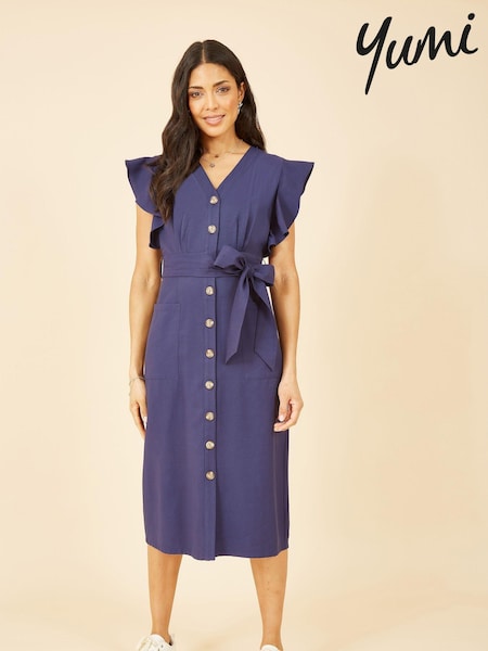 Yumi Blue Midi Shirt Dress (E64294) | €38