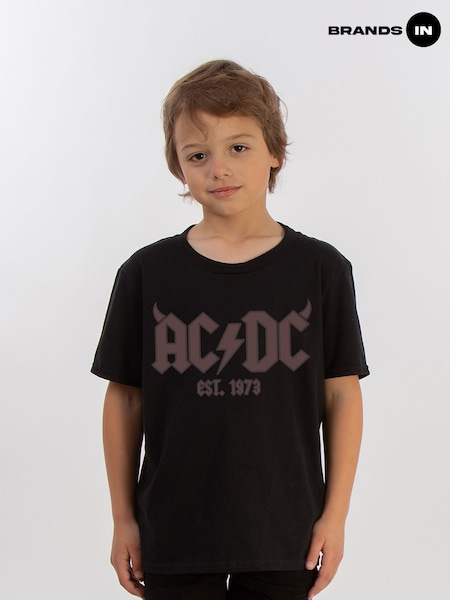 Brands In Black ACDC Horn Logo Boys Music T-Shirt (E64453) | €25