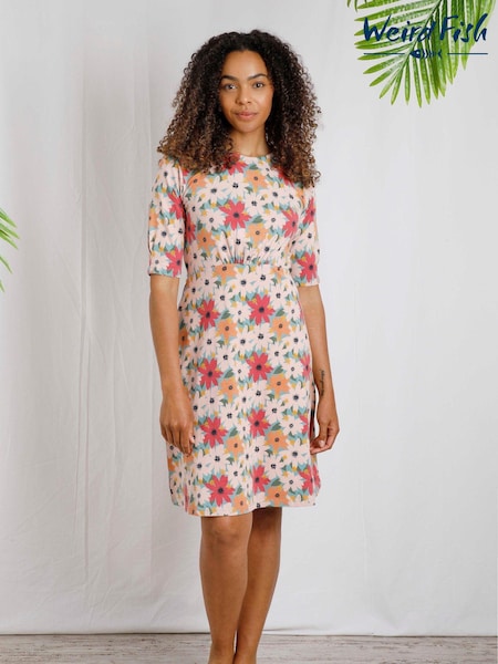 مورد - Weird Fish Cassandra Organic Printed Jersey Swing Dress (E64695) | ‏102 د.إ.‏