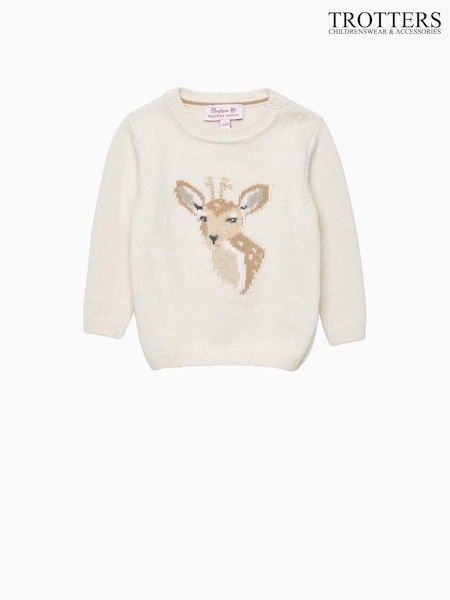 Trotters London Little Winter Dasher White Jumper (E64833) | 225 LEI
