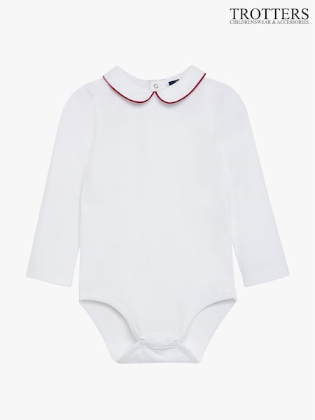Trotters London Little Milo Piped White Bodysuit (E64840) | €37