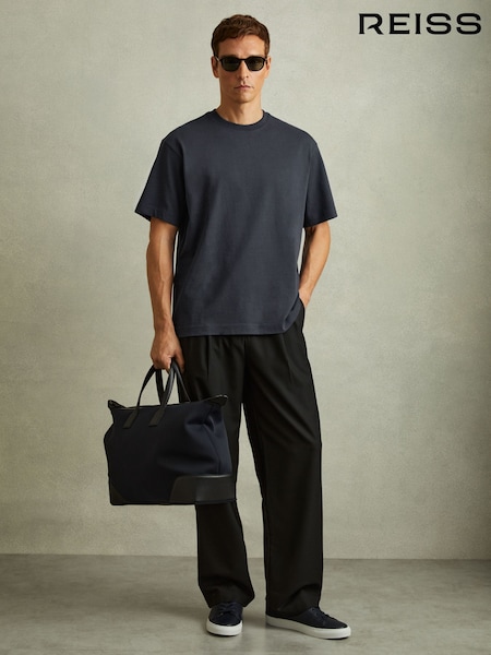 Reiss Navy Tate Oversized Garment Dye T-Shirt (E64906) | €40