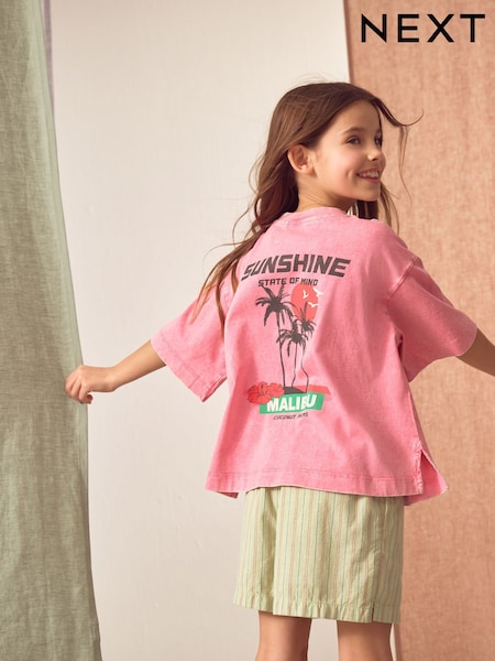 Pink Sunshine 100% Cotton Graphic Print T-Shirt (3-16yrs) (E65068) | AED56 - AED81