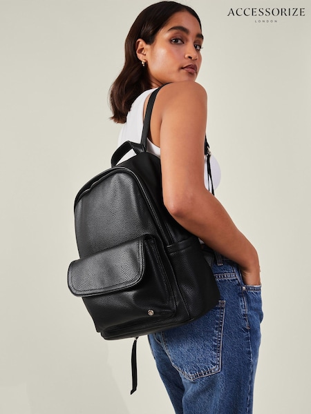 Accessorize Black Front Flap Backpack (E65175) | €30