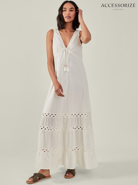Accessorize 100% Cotton Embroidered Maxi Dress (E65269) | ‏291 د.إ.‏