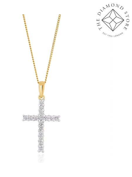 The Diamond Store Gold Tone Lab Diamond Pendant Necklace Claw Set 0.25ct (E65290) | €381