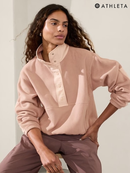 Athleta Beige Overlook Microfleece Jumper (E65305) | €65