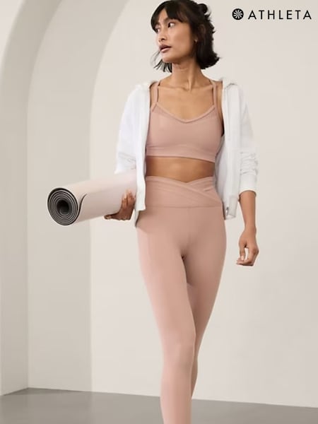 Athleta Pink Saluation High Waisted Crossover Pocket Leggings (E65315) | €39