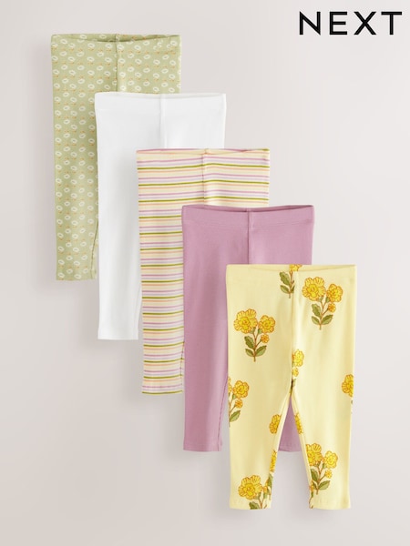Pastellfarben und Regenbogen - Ribbed Leggings 5 Pack (3mths-7yrs) (E65374) | 30 € - 35 €