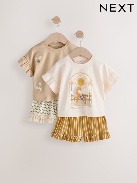 Gelb - Short Sleeve T-Shirt & Shorts 2 Pack Set (3mths-7yrs) (E65378) | 26 € - 31 €