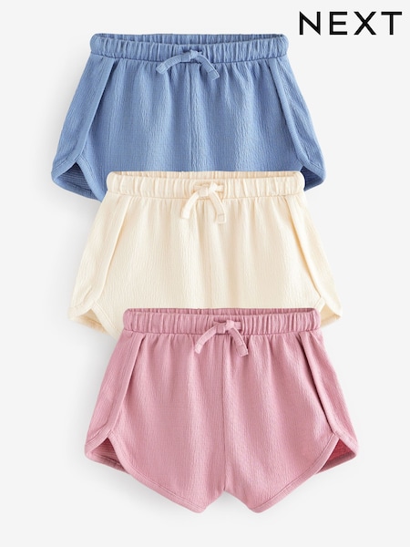 Blau/Creme/Pink - Tie Front Runner Shorts 3 Pack (3mths-7yrs) (E65379) | 17 € - 23 €