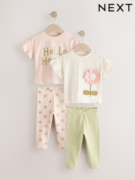 Pink 2 Pack T-Shirt & Leggings Set (3mths-7yrs) (E65390) | €29 - €35
