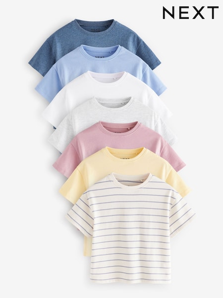 Multi T-Shirts 7 Pack (3mths-7yrs) (E65391) | 700 UAH - 1,029 UAH