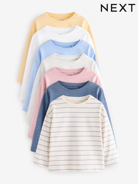 Multicolor - Long Sleeve T-Shirts 7 Pack (3mths-7yrs) (E65392) | 28 € - 39 €