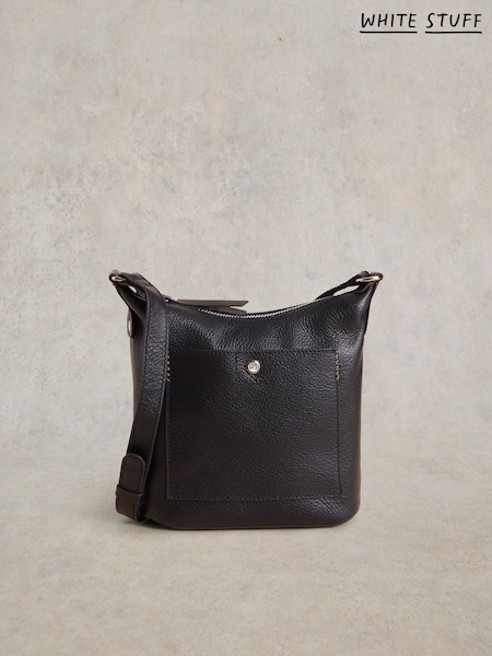 White Stuff Black Mini Fern Leather Cross-Body Bag (E65518) | ₪281