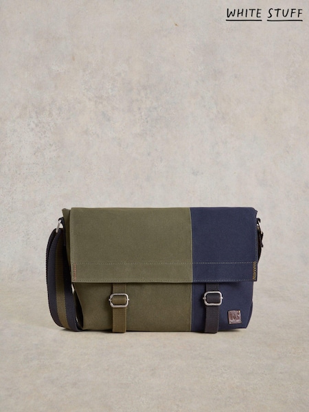 White Stuff Green Teddy Canvas Messenger Bag (E65527) | $121
