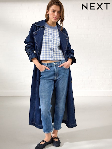 Dark Blue Authentic Denim Cropped Capri Jeans (E65533) | AED54