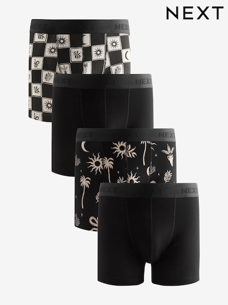 Black & White Tile Print 4 pack Rich Trunks Boxers (E65550) | €28