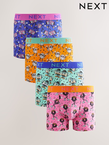 Bright Orange/Blue/Pink Disco Print 4 pack Rich Trunks Boxers (E65560) | €28