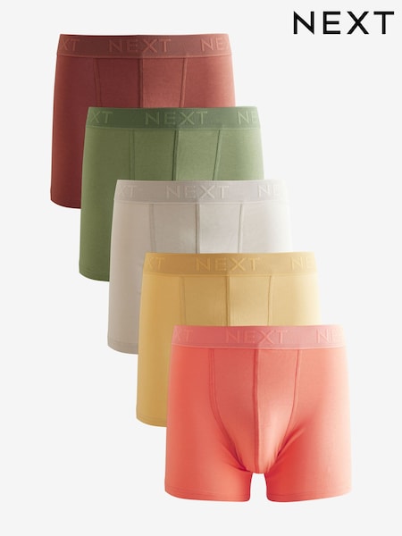 Green/Orange/Yellow Cotton Rich Trunk Boxers 5 Pack (E65561) | €33