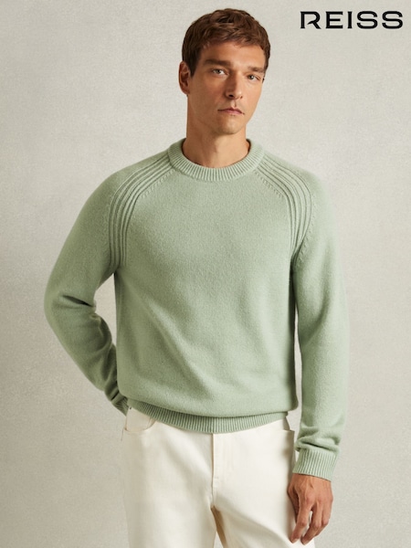 Reiss Sage Green Cloud Wool-Blend Raglan-Sleeve Jumper (E65571) | €95