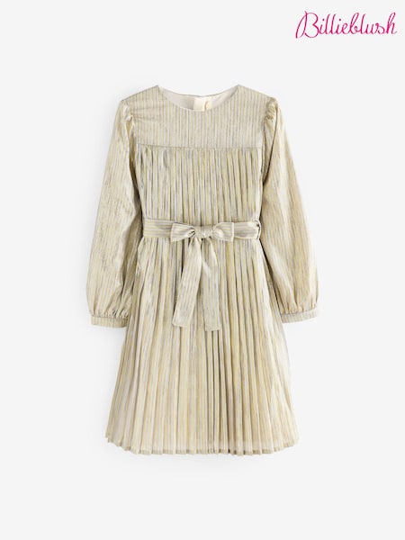 Billieblush Gold Sequin Party Occasion Dress With Belt (E65648) | 413 LEI