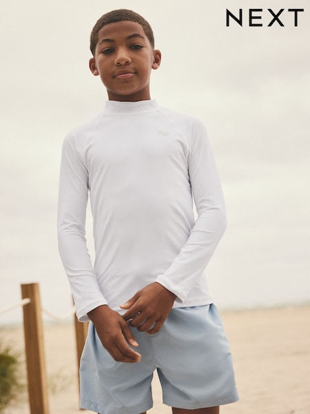 White Long Sleeve Rash Vest (1.5-16yrs) (E65669) | OMR5 - OMR9