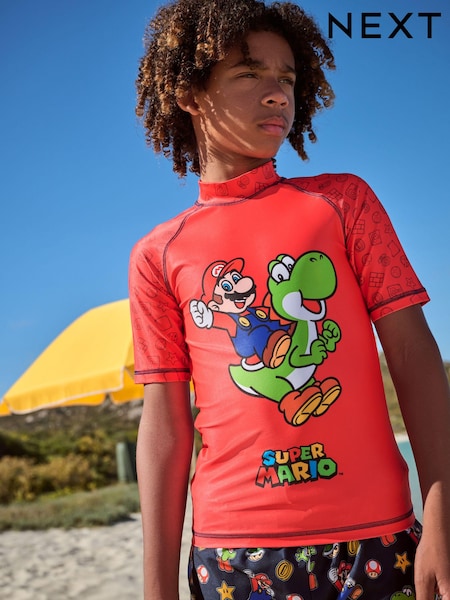 Red Mario Rash Vest (3-16yrs) (3-16yrs) (E65687) | € 16 - € 27