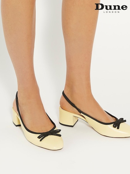 Dune London Yellow Classy Slingback with Front Bow (E65696) | €49