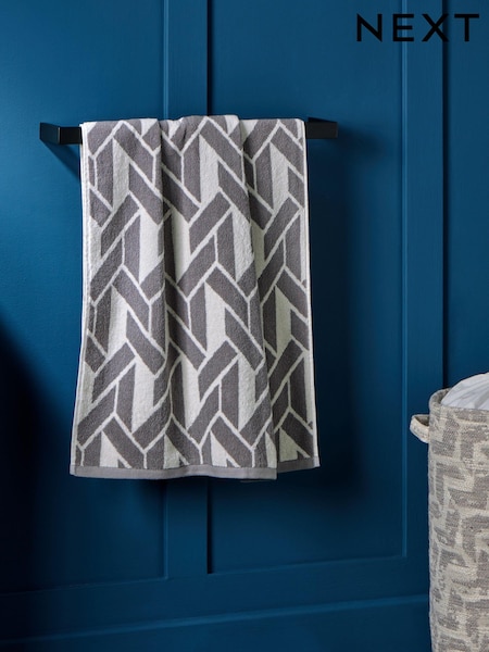 Grey Geo 100% Cotton Towel (E66015) | $15 - $48