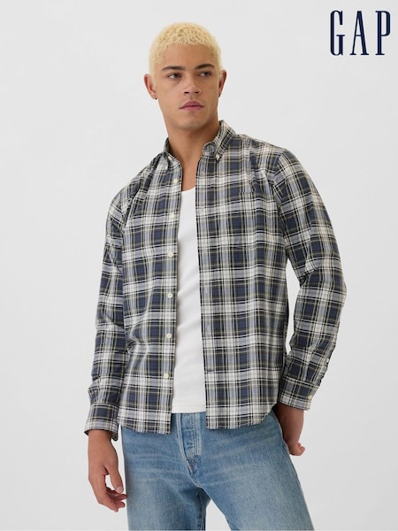 Gap Blue Regular Fit Long Sleeve Poplin Shirt (E66050) | €23