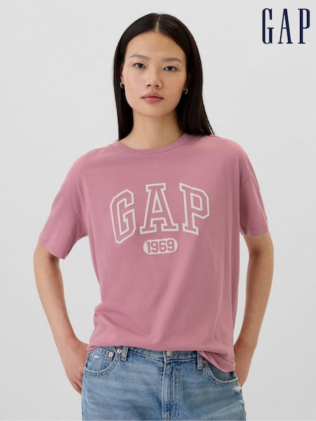 Gap Pink Cotton Logo Short Sleeve Sport T-Shirt (E66055) | €11.50