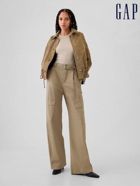 Gap Brown High Waisted Baggy Cargo Trousers (E66061) | €41