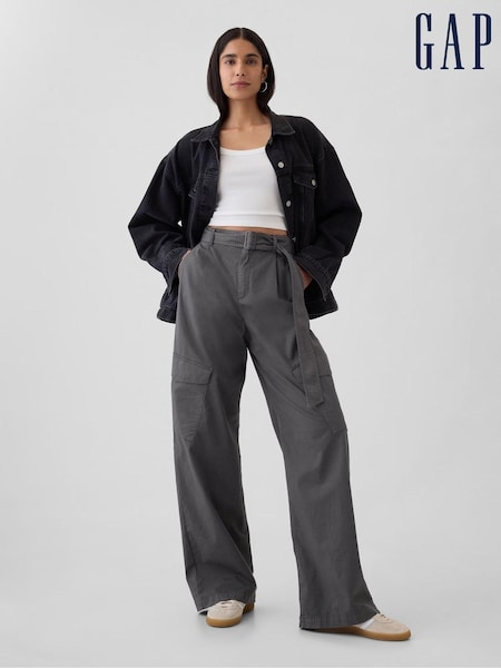 Gap Grey High Waisted Baggy Cargo Trousers (E66062) | €41