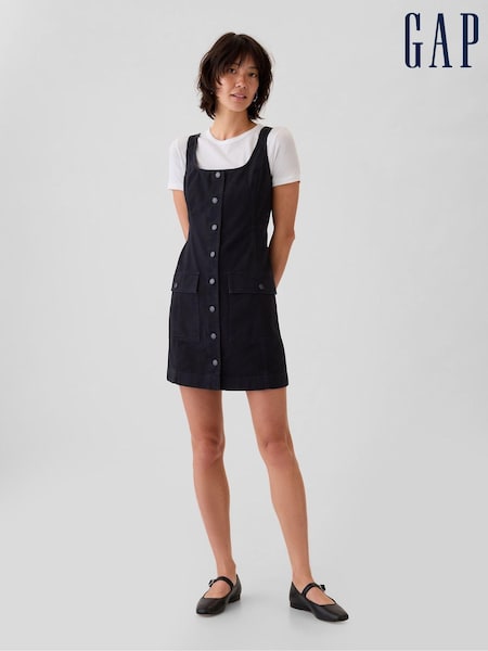 Gap Black Utility Button Mini Dress (E66063) | €41