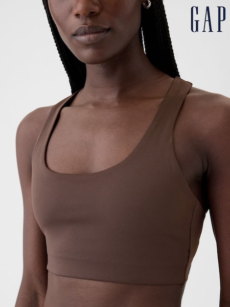 Gap Brown Power Medium Impact Racerback Sports Bra (E66075) | €17