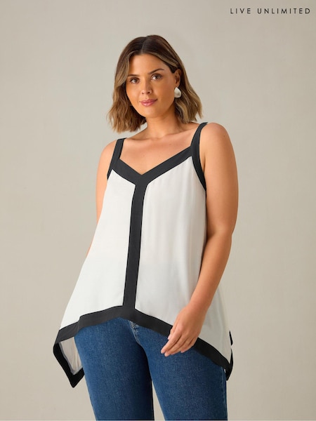 Live Unlimited White Curve Hanky Hem Top (E66185) | €37