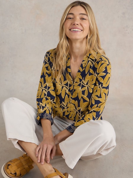 White Stuff Blue Annie Jersey 100% Cotton Shirt (E66198) | €36