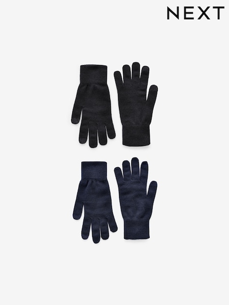 Negro/azul marino - Knitted Gloves 2 Pack (E66202) | 13 €