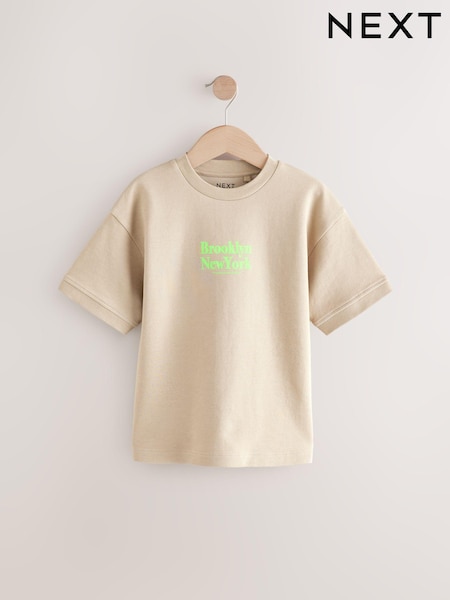 Stone Brooklyn Graphic Print Heavyweight Short Sleeve T-Shirt (3-16yrs) (E66273) | €9 - €17