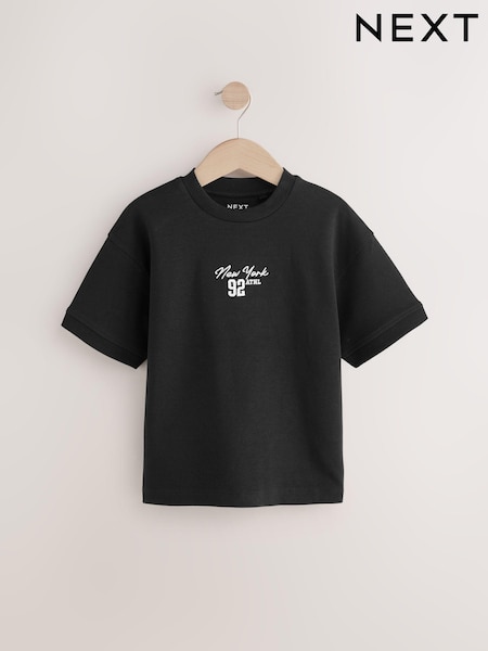 أسود New York - Graphic Print Heavyweight Short Sleeve T-Shirt (3-16yrs) (E66277) | ‏30 د.إ.‏ - ‏ 56‏ د.إ.