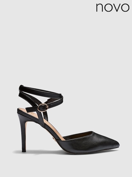 Novo Black Wide Fit Iggie Ankle Strap Two Part Court Shoes (E66288) | 148 QAR