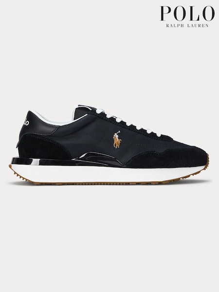 Negru - Polo Ralph Lauren din piele întoarsă și trenă din nailon 89 (E66308) | 543 LEI