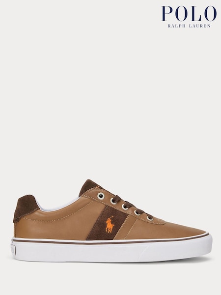 Polo Ralph Lauren Brown Leather & Suede Hanford Trainers (E66319) | €126