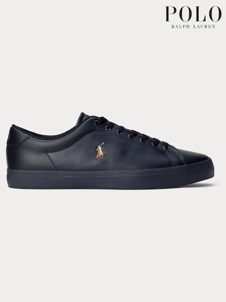 Dark Black - Polo Ralph Lauren Longwood Leather Trainers (E66320) | €152