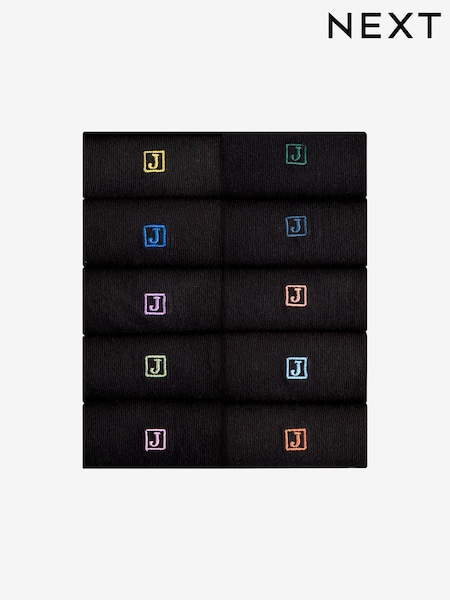 Ініціали чорний - Embroidered Lasting Fresh Socks 10 Pack (E66345) | 817 грн